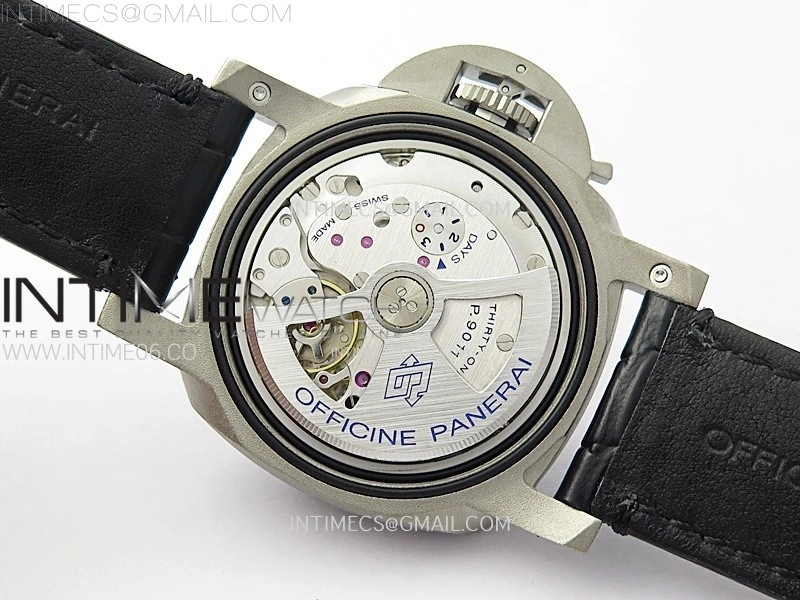 PAM1279 X Luminor GMT 42mm Titanium VSF 1:1 Best Edition Blue Dial on Black Leather Strap P.9011 Super Clone